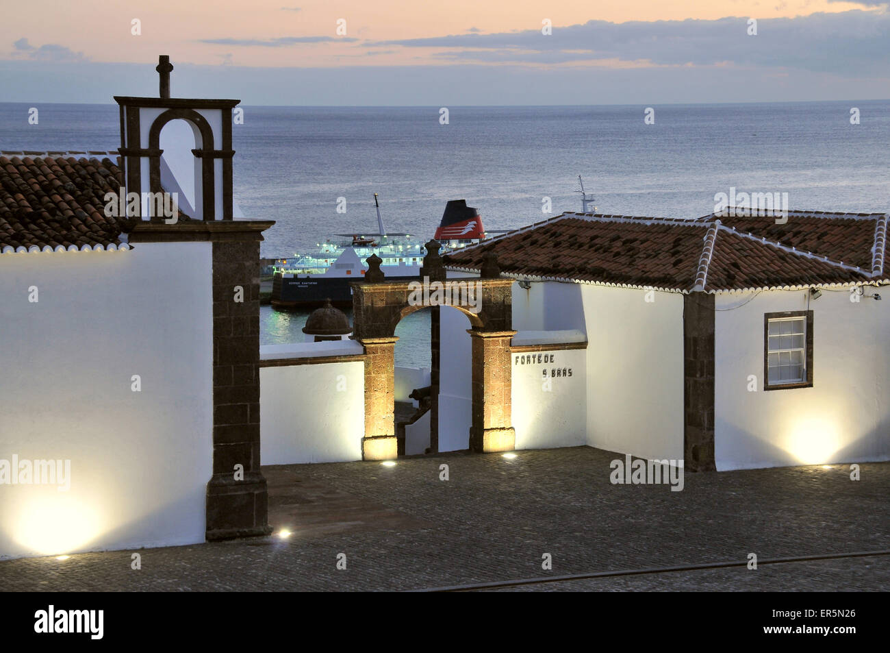 Fort di Vila do Porto, Isola di Santa Maria, Azzorre, Portogallo Foto Stock