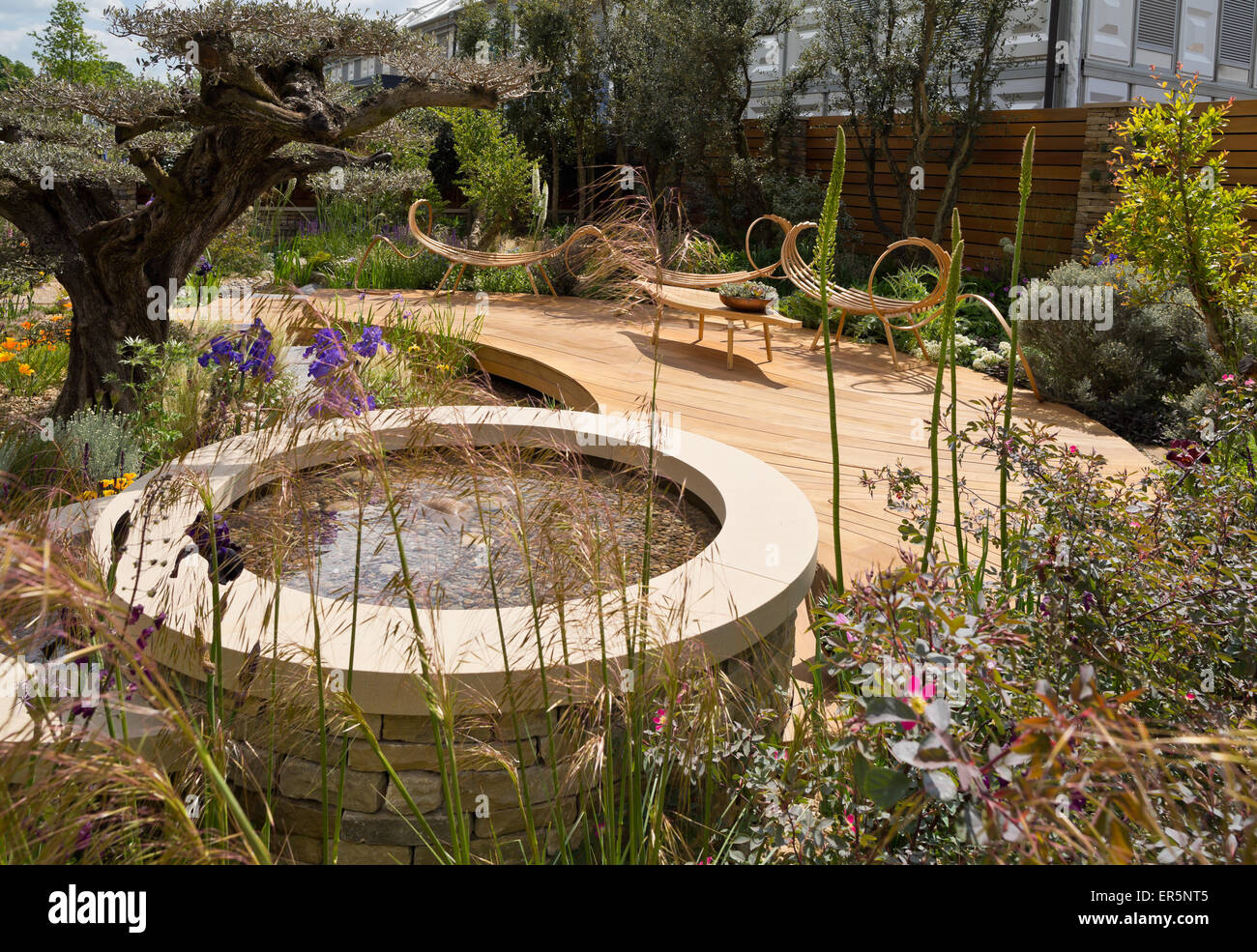 Royal Bank of Canada giardino, progettato da Matthew Wilson, Silver-Gilt medaglia della RHS Chelsea Flower Show 2015 Foto Stock