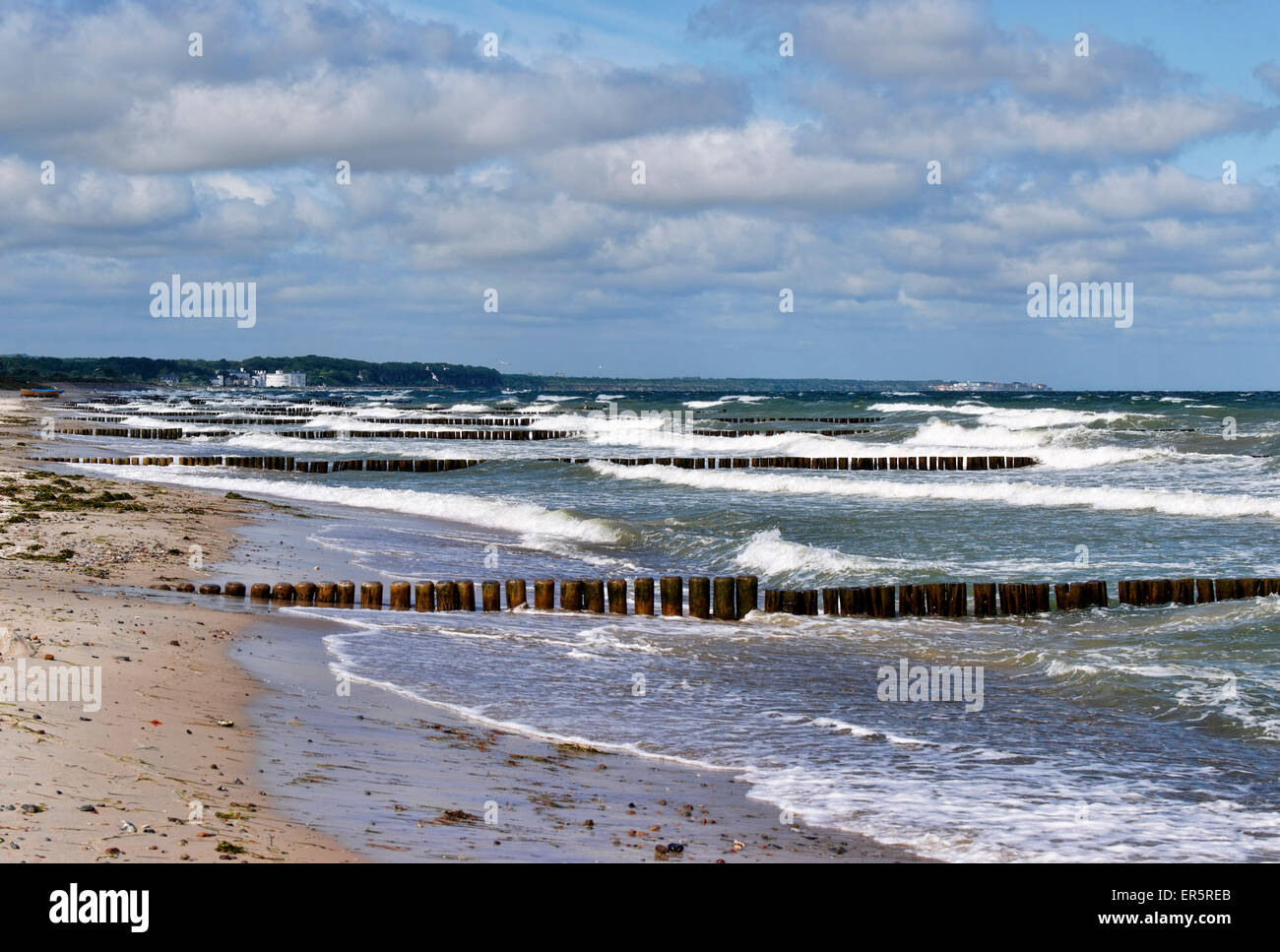 Baltic Beach a Boergerende affacciato sul Mar Baltico resort di Heiligendamm, Meclemburgo-Pomerania, Germania Foto Stock