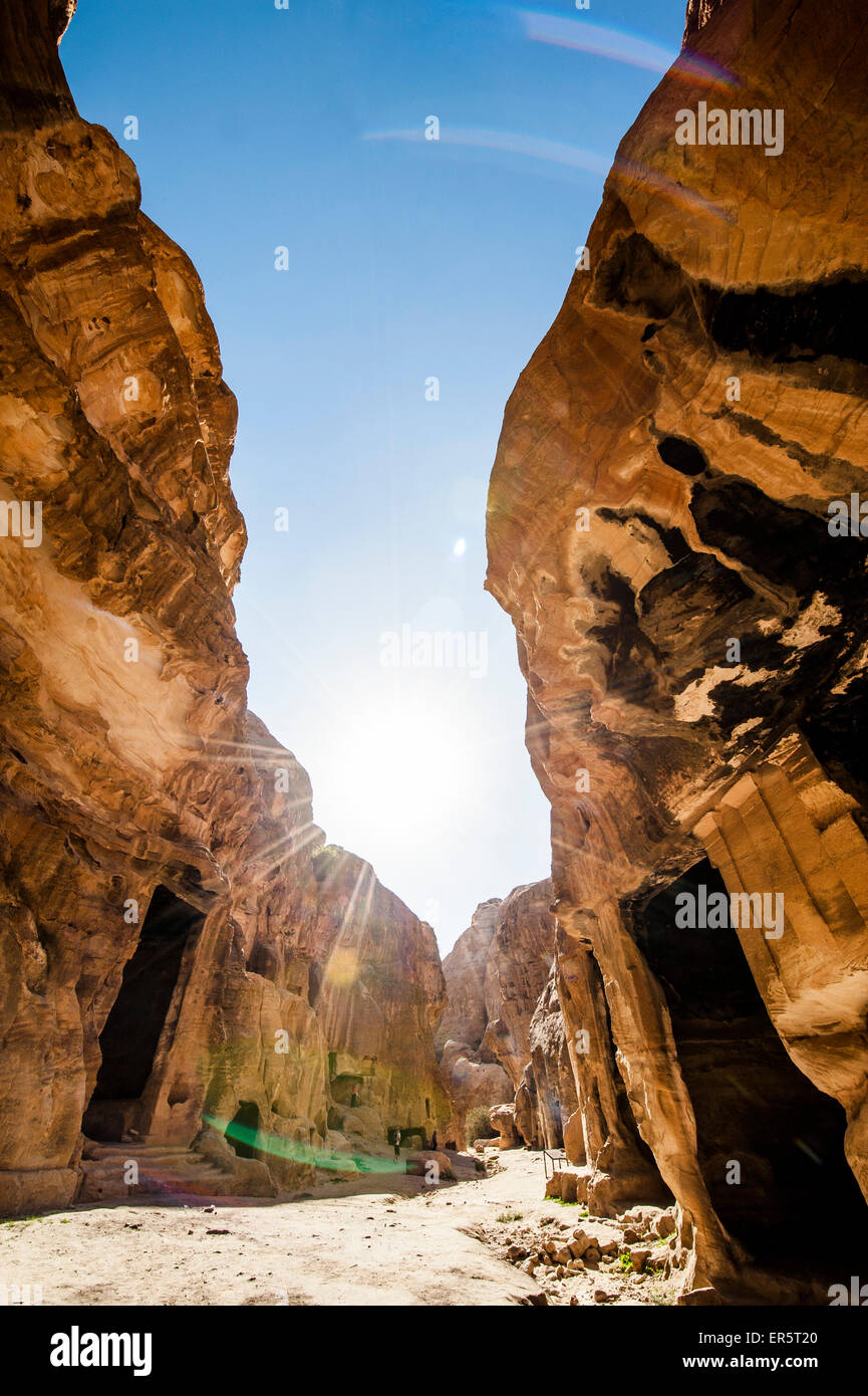 Siq el-Barid, poco Petra Wadi Musa, Giordania, Medio Oriente Foto Stock