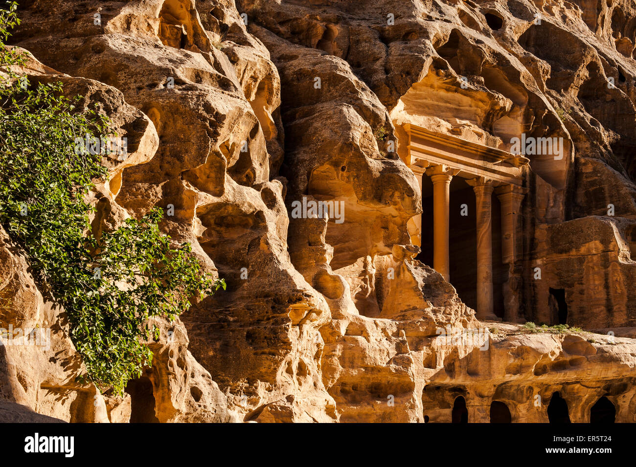 Tempio, Siq el-Barid, poco Petra Wadi Musa, Giordania, Medio Oriente Foto Stock