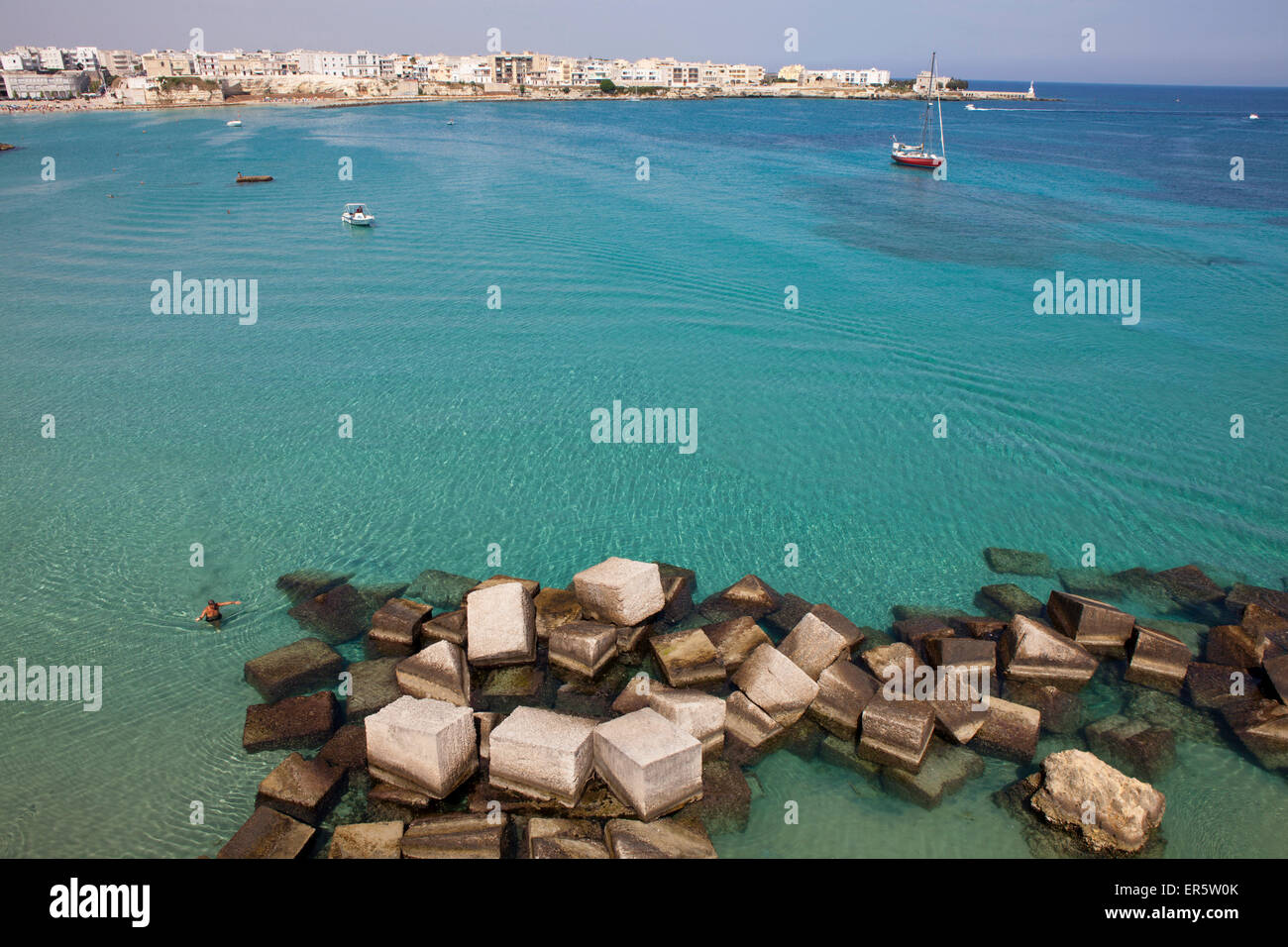 Otranto Mare Adriatico, provincia di Lecce, Puglia, penisola salentina, Italia, Europa Foto Stock