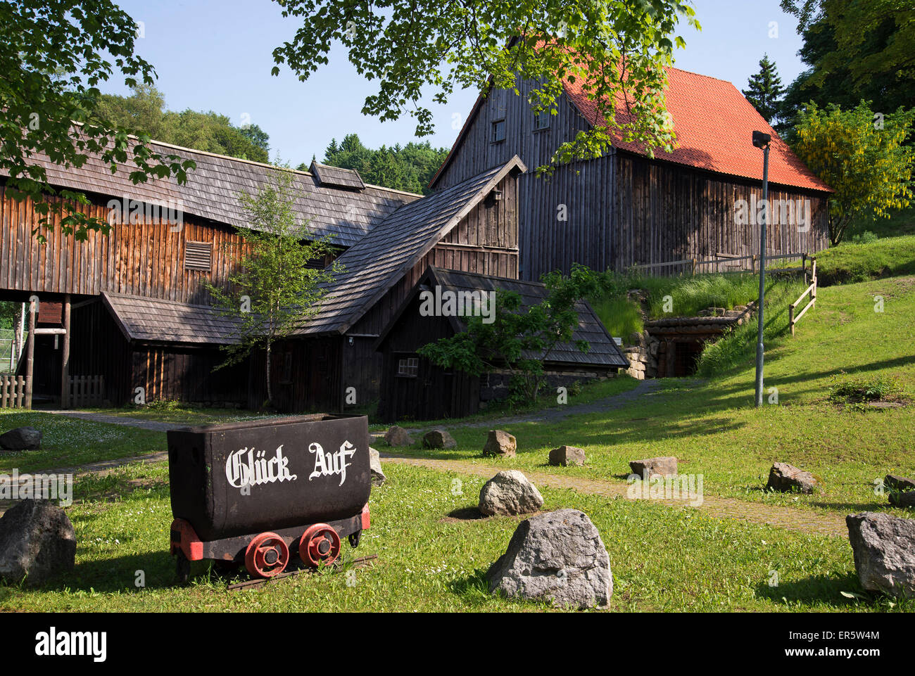 Sansone, miniera museo minerario, St. Andreasberg, Harz, Sassonia-Anhalt, Germania, Europa Foto Stock