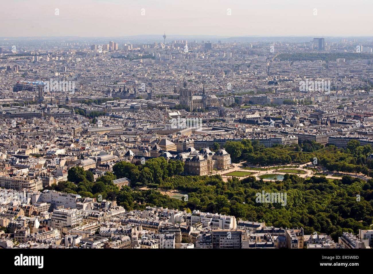 Vista dalla Tour Montparnasse, Parigi, Francia, Europa Foto Stock