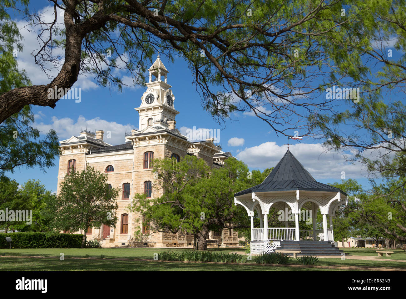 Municipio storico padiglione presso la parte anteriore, Albany, Texas, Stati Uniti d'America Foto Stock