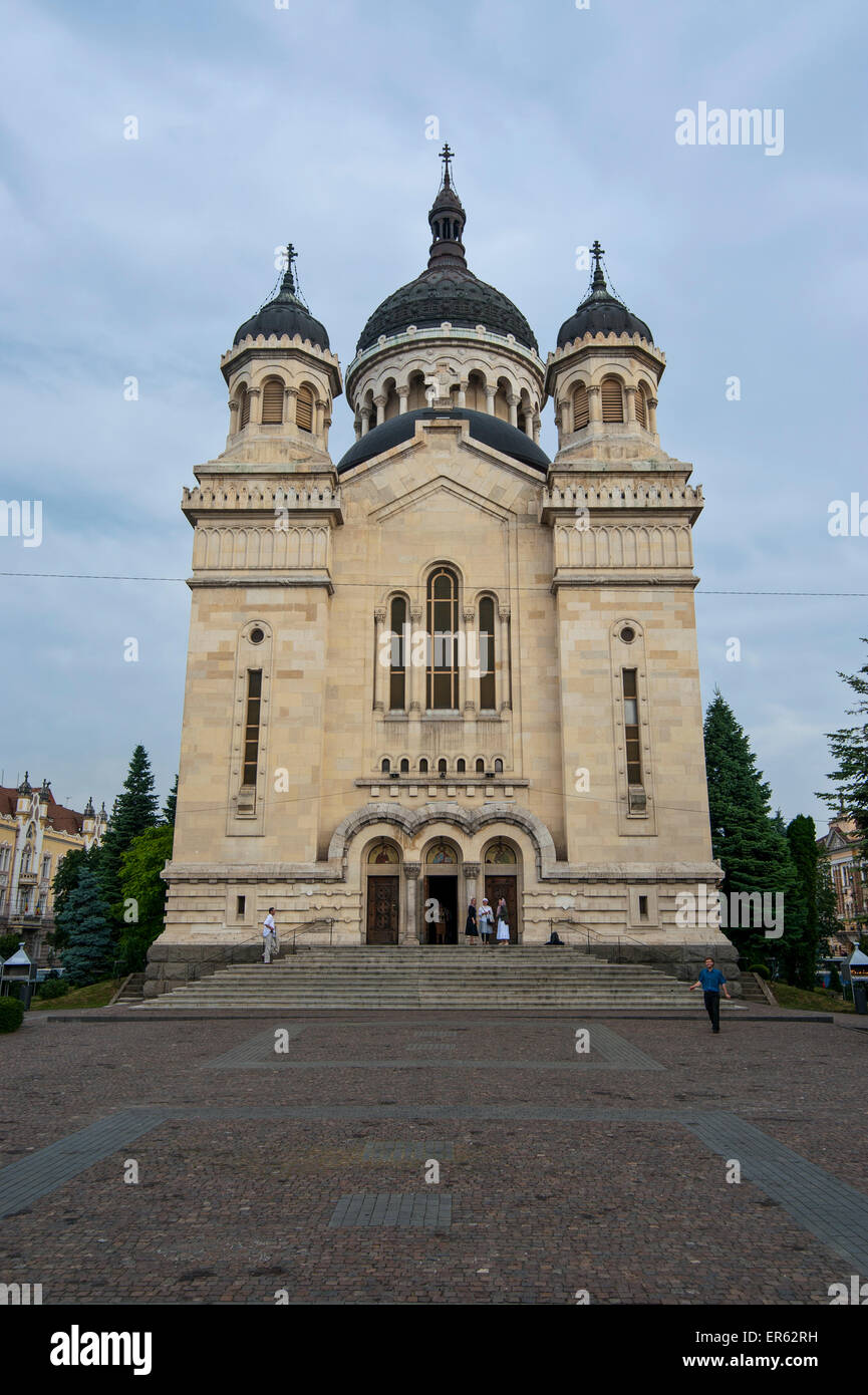 Avram Iancu Square, Dormizione della Theotokos cattedrale, Cluj-Napoca, Klausenburg, Romania Foto Stock