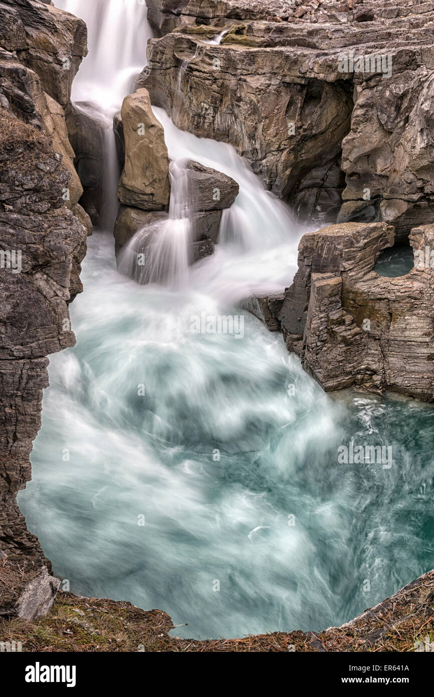 Sunwapta Falls - Parco Nazionale di Jasper, Alberta, Canada Foto Stock