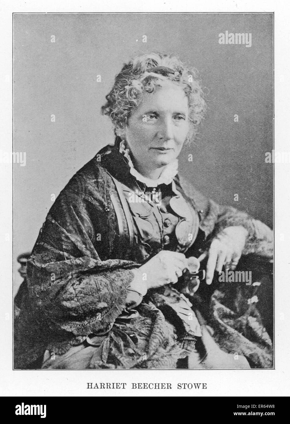 HARRIET Beecher Stowe autore americano, nee Beecher. Ardente verità. Autore della capanna dello zio Tom (1851-2). 1811 - 1896 Foto Stock