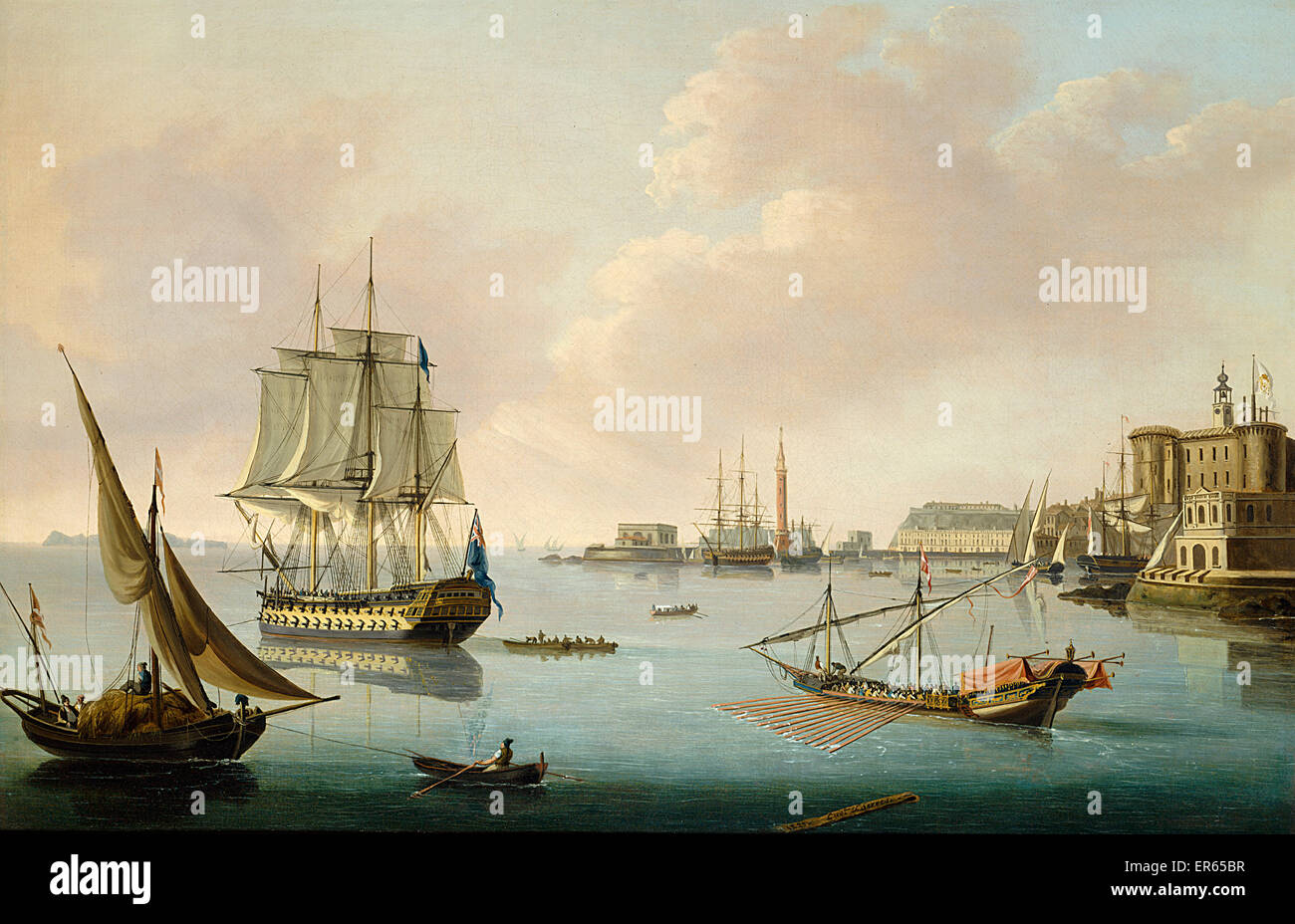 Un uomo inglese o'War, di John Thomas Serres Foto Stock