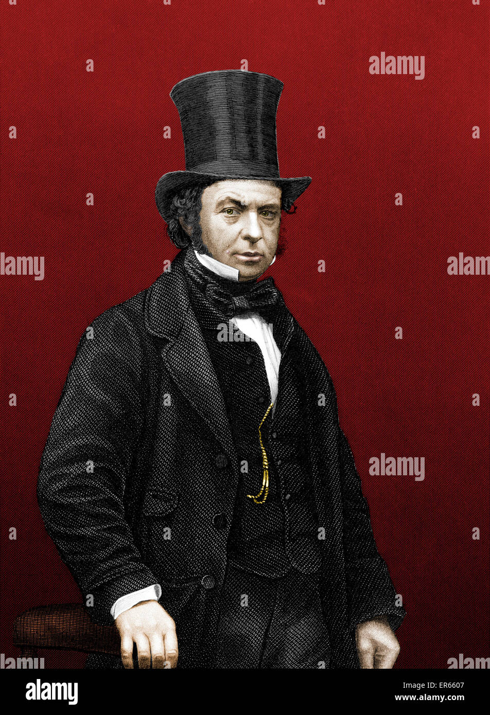 Isambard Kingdom Brunel (1806 15 Settembre 1859) - inglese meccanico e un ingegnere civile. Progettista e costruttore di cantieri, il Great Western Railway, rivoluzionaria piroscafi (compresa la Great Eastern) e molti importanti ponti e gallerie. circa Foto Stock
