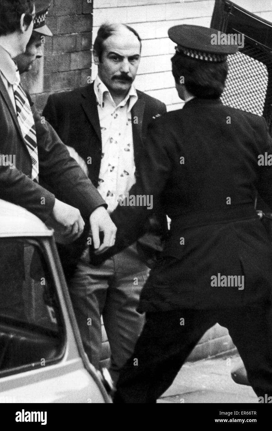 Trevor Joseph Hardy, serial killer, colpevole di omicidi di Janet Lesley Stewart 15 Capodanno 1974, Wanda Skala, 17, assassinato luglio 1975 e Sharon Mosoph assassinato marzo 1976, raffigurato nella custodia, Maggio 1978 Foto Stock