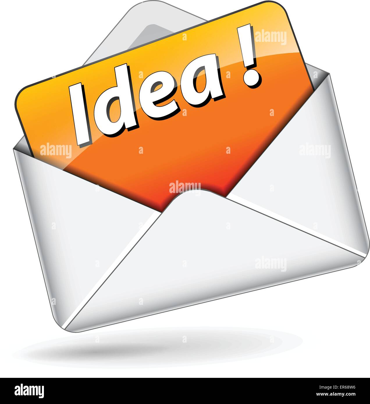 Illustrazione Vettoriale di orange idea messaggio sulla busta bianca Illustrazione Vettoriale