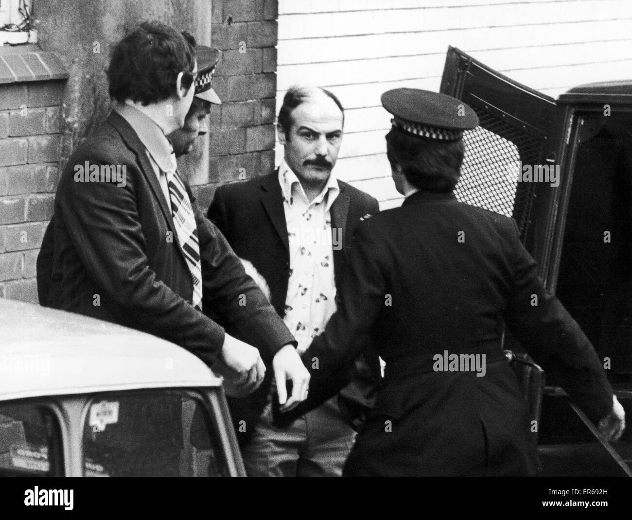 Trevor Joseph Hardy, serial killer, colpevole di omicidi di Janet Lesley Stewart 15 Capodanno 1974, Wanda Skala, 17, assassinato luglio 1975 e Sharon Mosoph assassinato marzo 1976, raffigurato nella custodia, Maggio 1978 Foto Stock