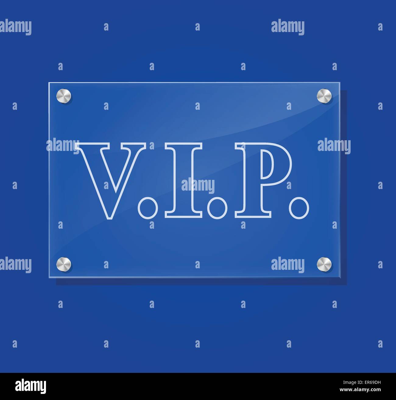 Illustrazione Vettoriale di trasparente segno vip su sfondo blu Illustrazione Vettoriale