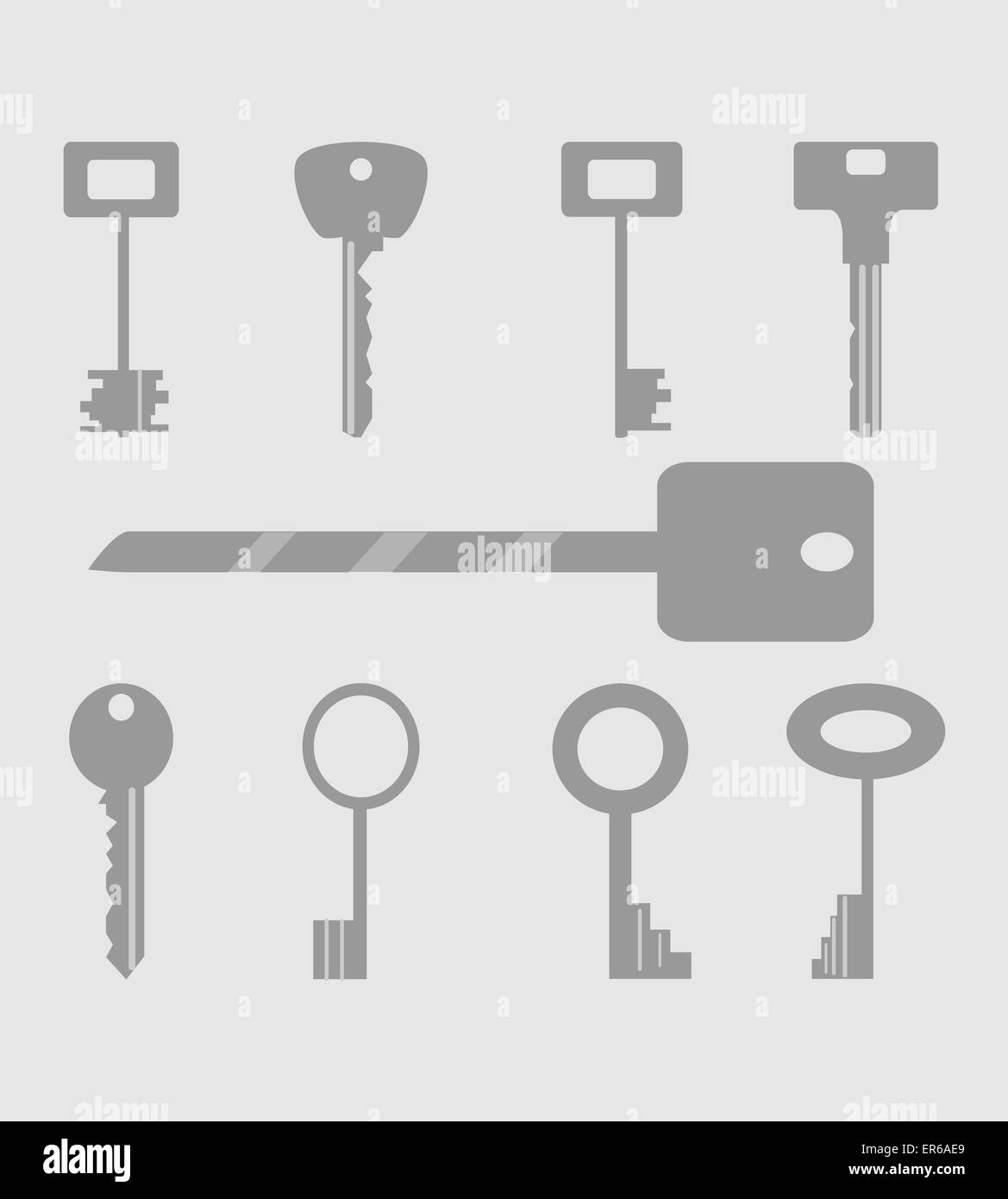 Icone dei tasti set. Simbolo semplice, bloccare accesso, illustrazione vettoriale Foto Stock