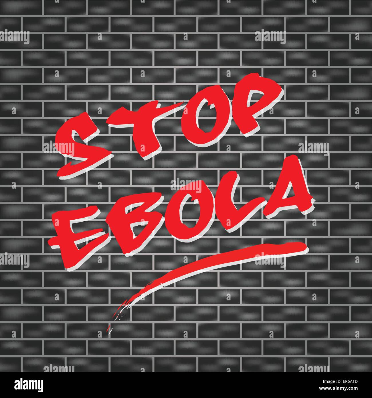 Illustrazione Vettoriale di fermare il virus ebola tagged concetto di parete Illustrazione Vettoriale