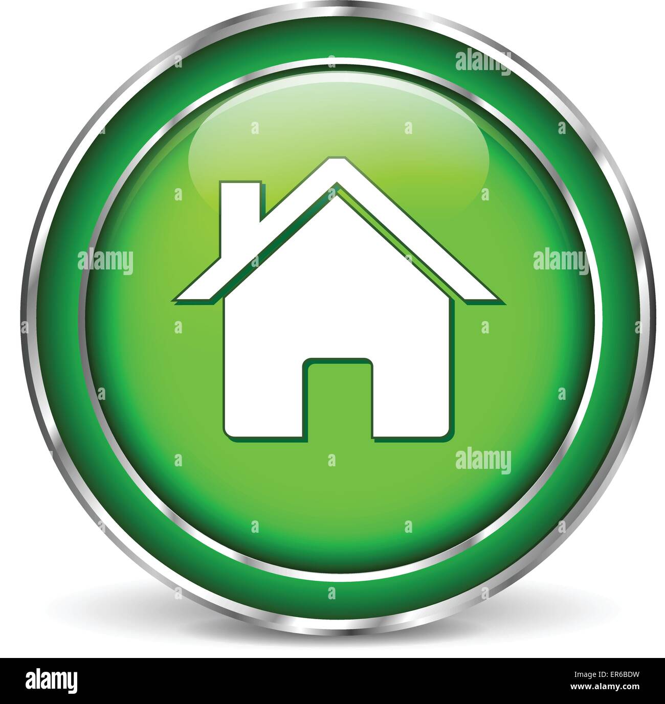 Illustrazione Vettoriale di casa verde icona web su sfondo bianco Illustrazione Vettoriale