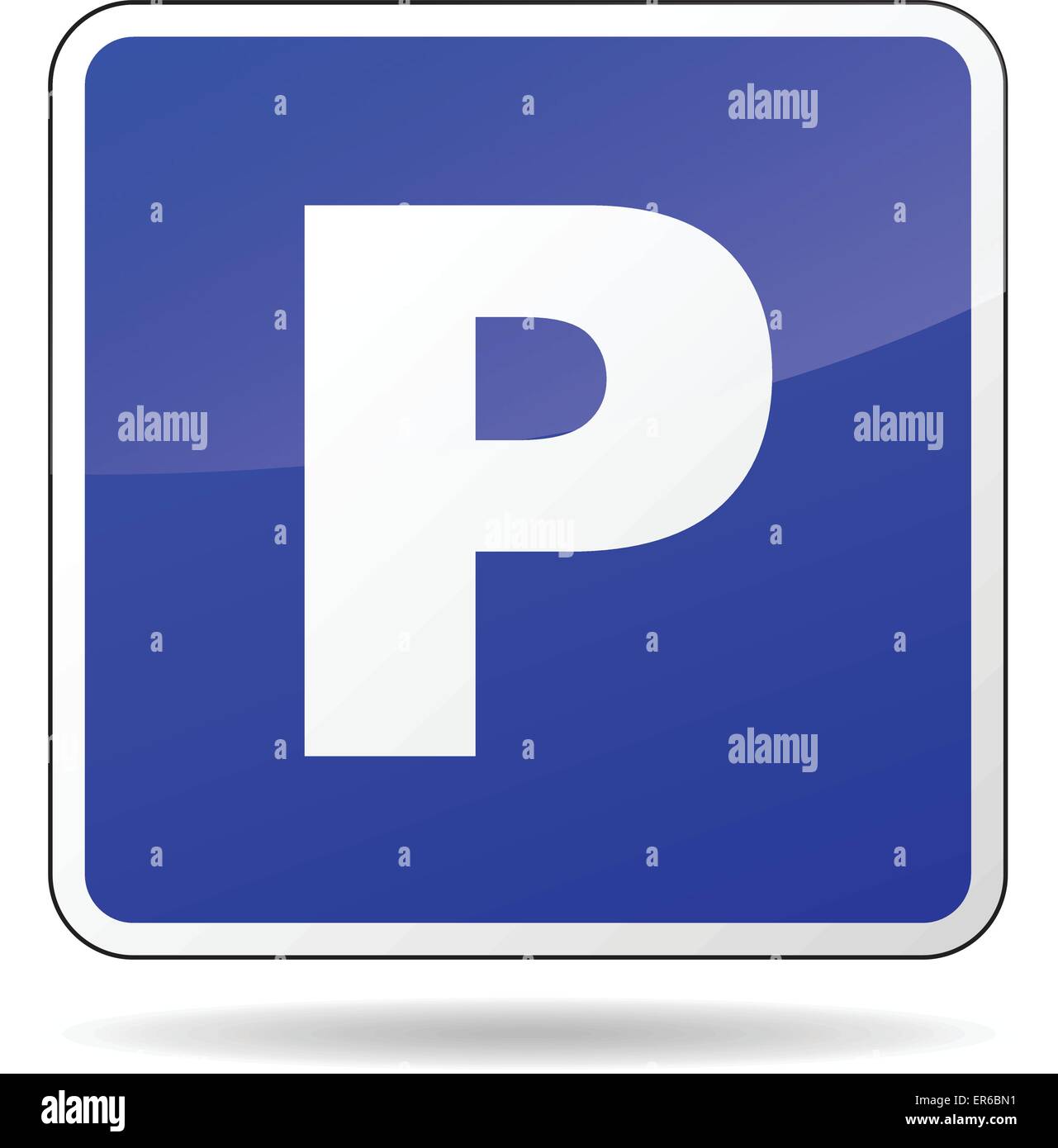 Illustrazione Vettoriale di blue square icona segno per parcheggio auto Illustrazione Vettoriale