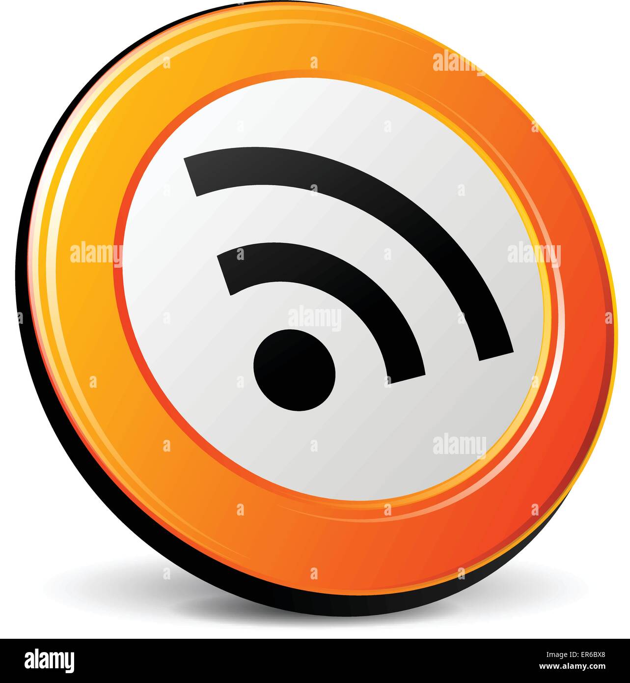 Illustrazione Vettoriale dell'icona wifi su sfondo bianco Illustrazione Vettoriale