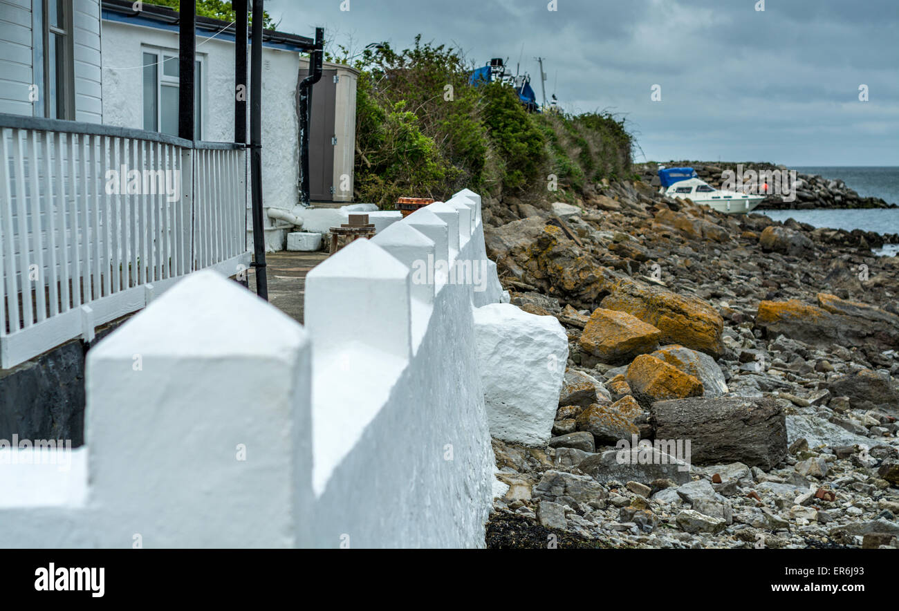 Vista in Traeth Bychan, Anglesey, Galles del Nord, Regno Unito. Foto Stock