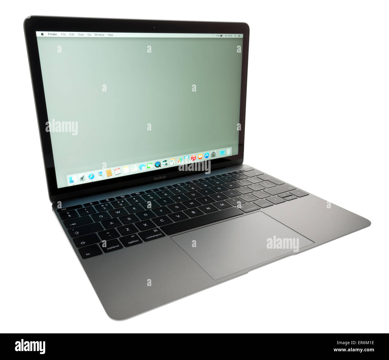 Nuova (metà 2015), MacBook Apple nello spazio di colore grigio. Foto Stock