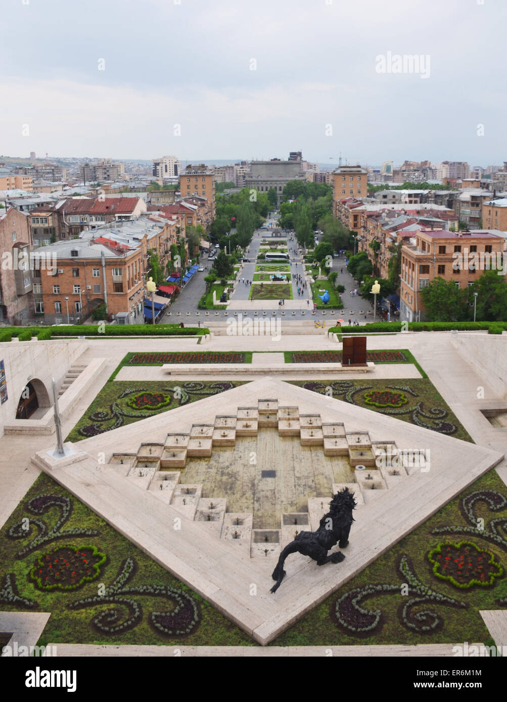 La vista dalla cima della cascata edificio, Yerevan, Armenia Foto Stock