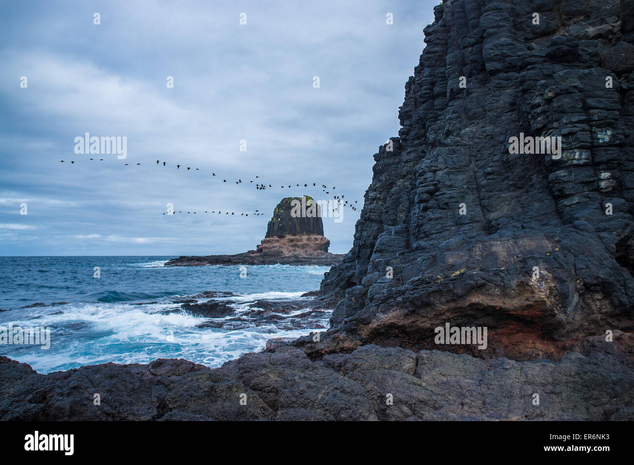 Il pulpito rock a Cape Schanck, Australia Foto Stock