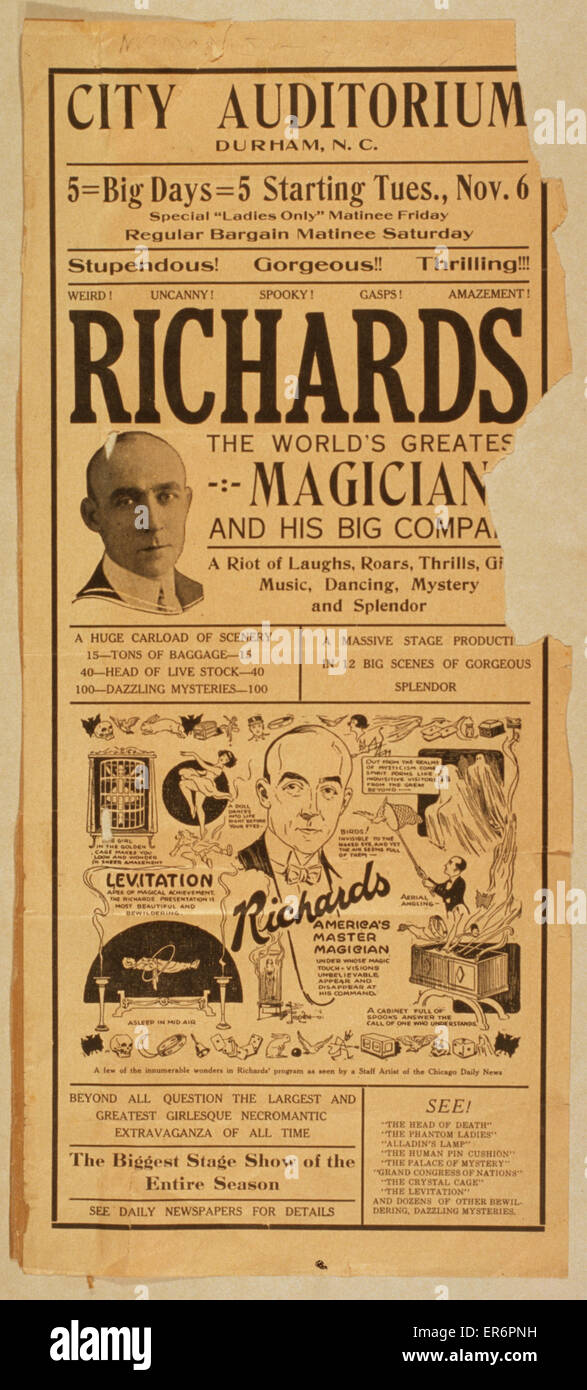 Richards, il più grande mago del mondo e la sua grande compagnia Foto Stock