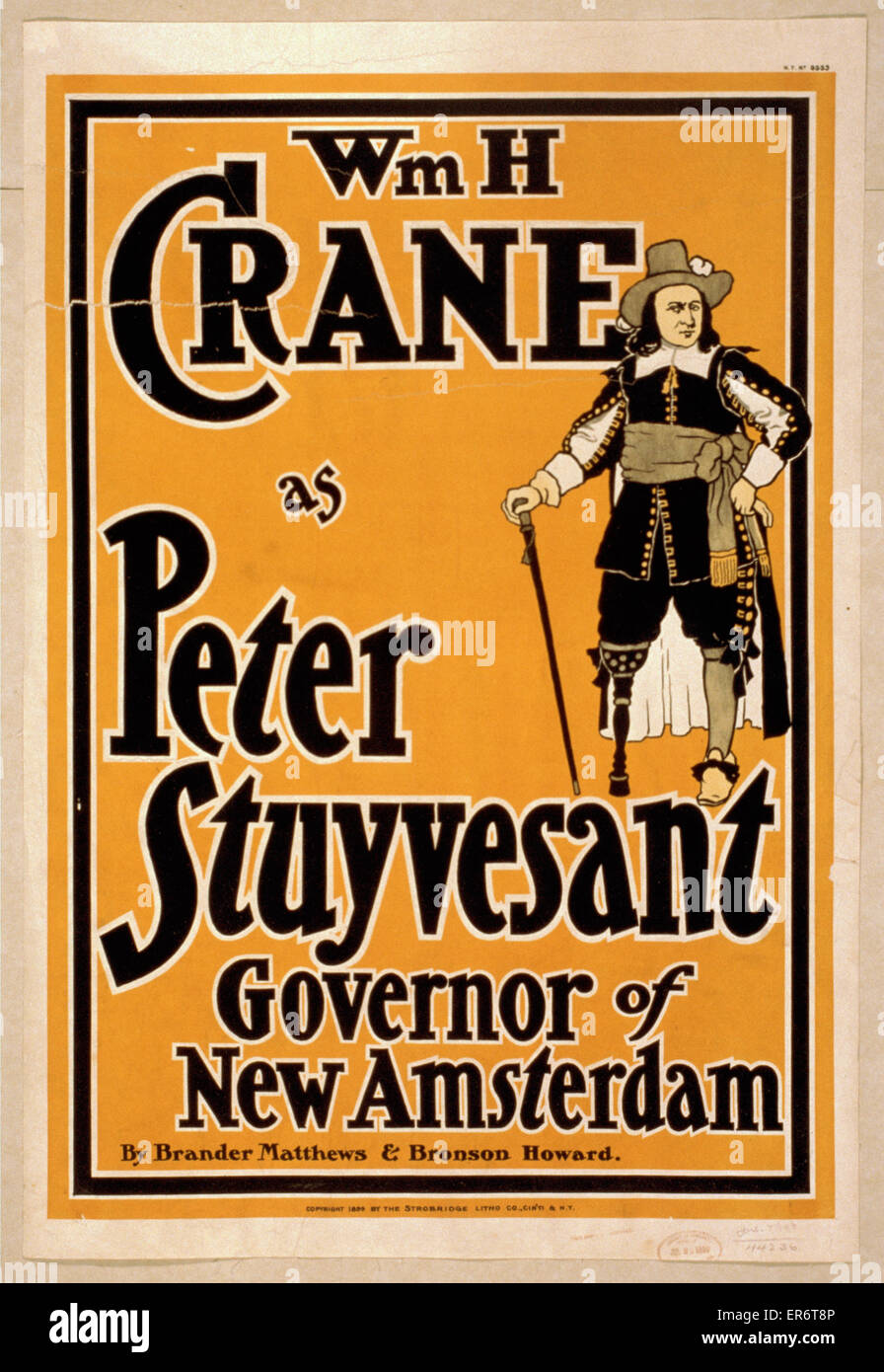 WM. H. Crane in qualità di Peter Stuyvesant, Governatore di New Amsterdam Foto Stock