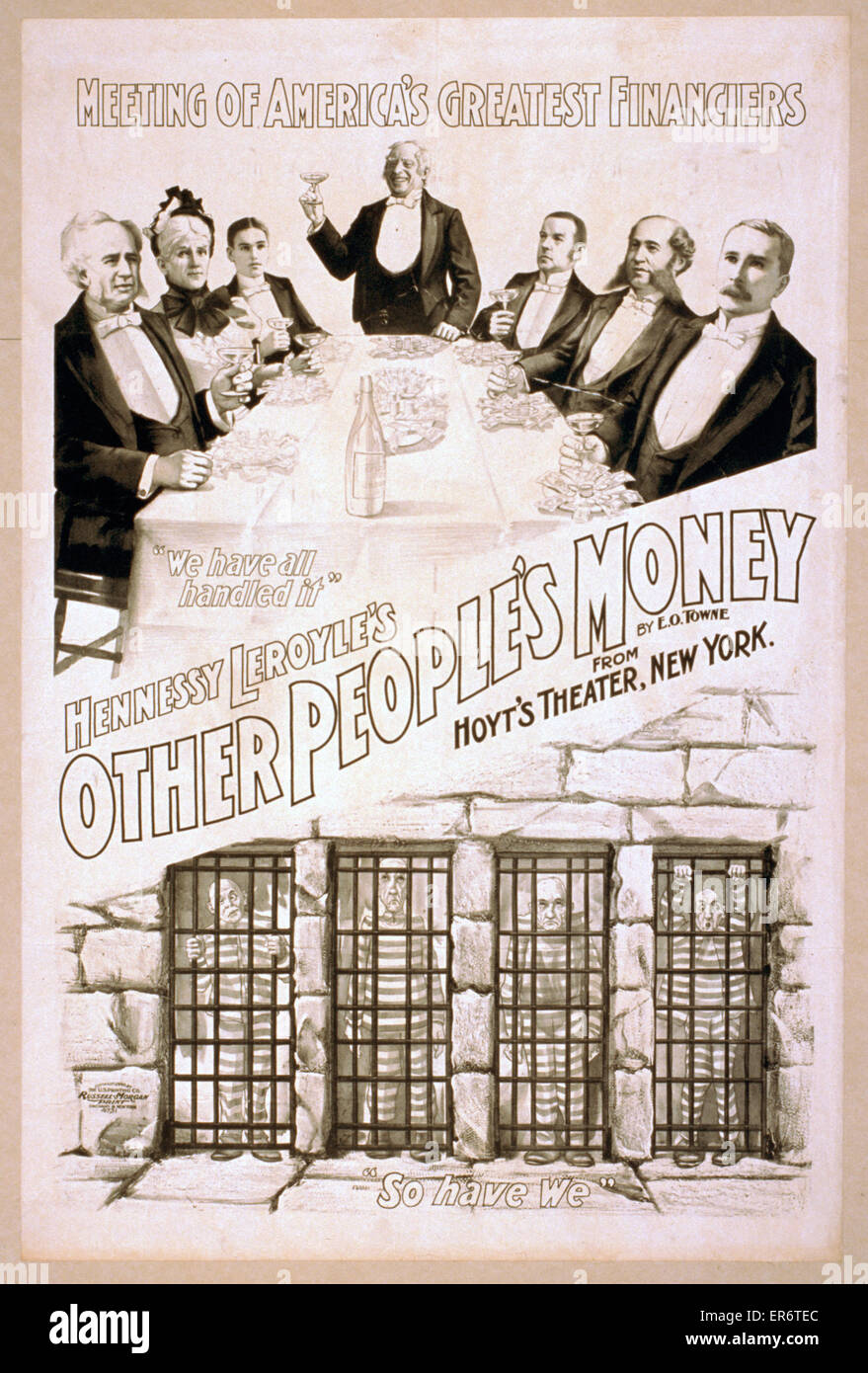 Il denaro di altri personaggi di Hennessy Leroyle dal Teatro di Hoyt, Foto Stock