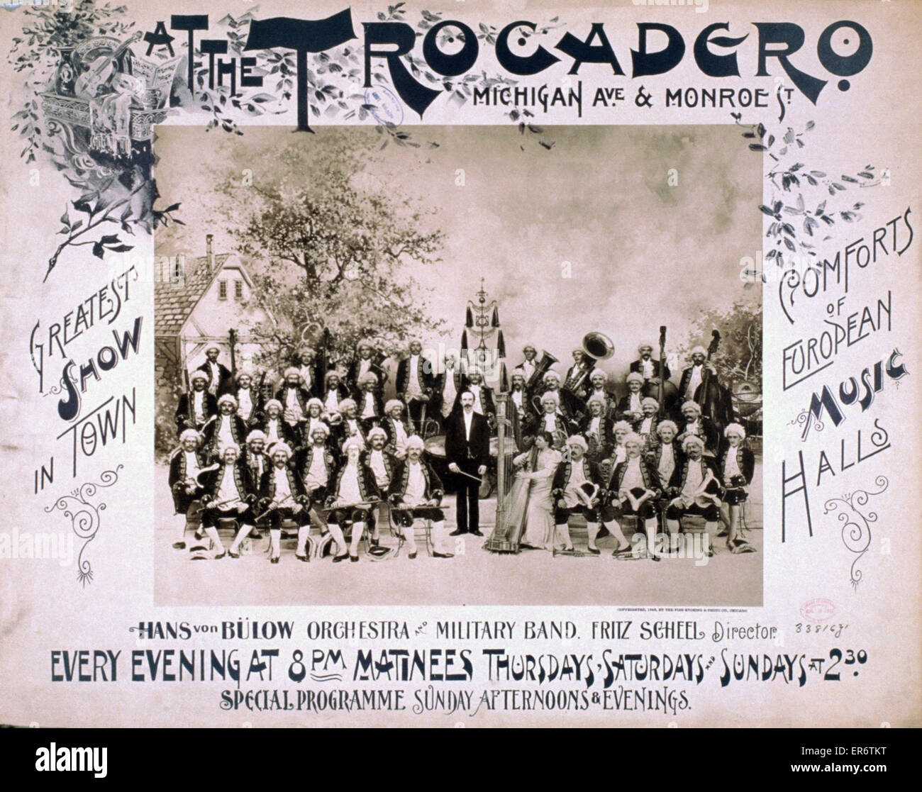 Hans von Bulow Orchestra e banda militare Foto Stock