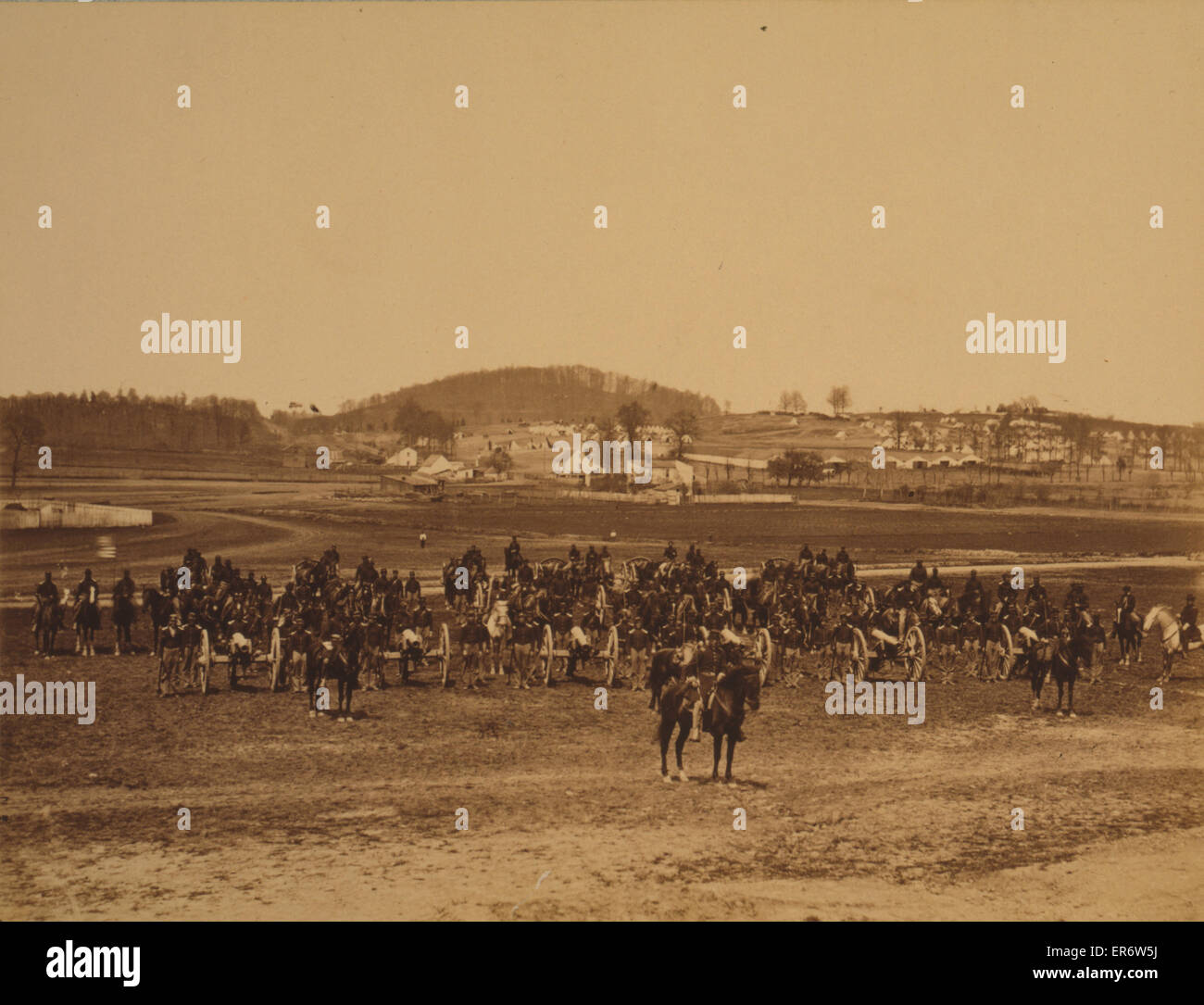 17th New York Battery Artillery Depot, Camp Barry, vicino a Wash Foto Stock