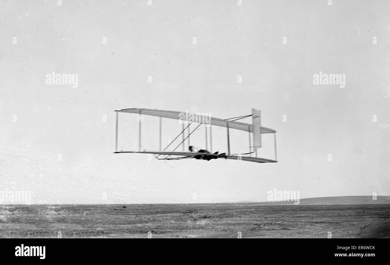 Wilbur Wright of Wright Brothers in volo Foto Stock