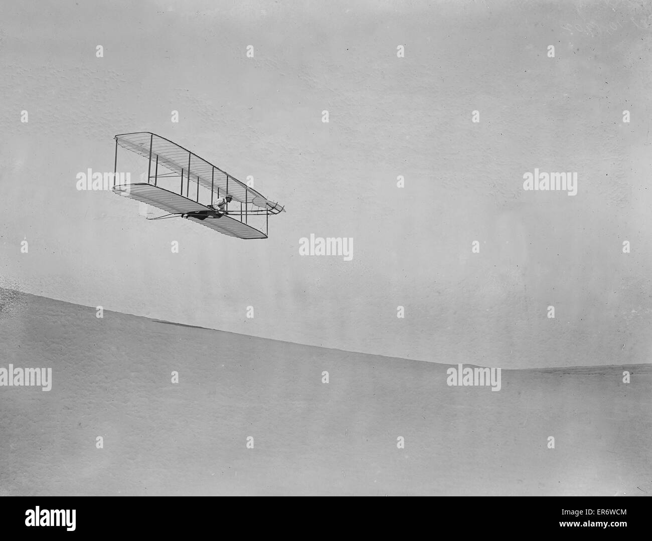 Wilbur Wright of Wright Brothers in volo Foto Stock