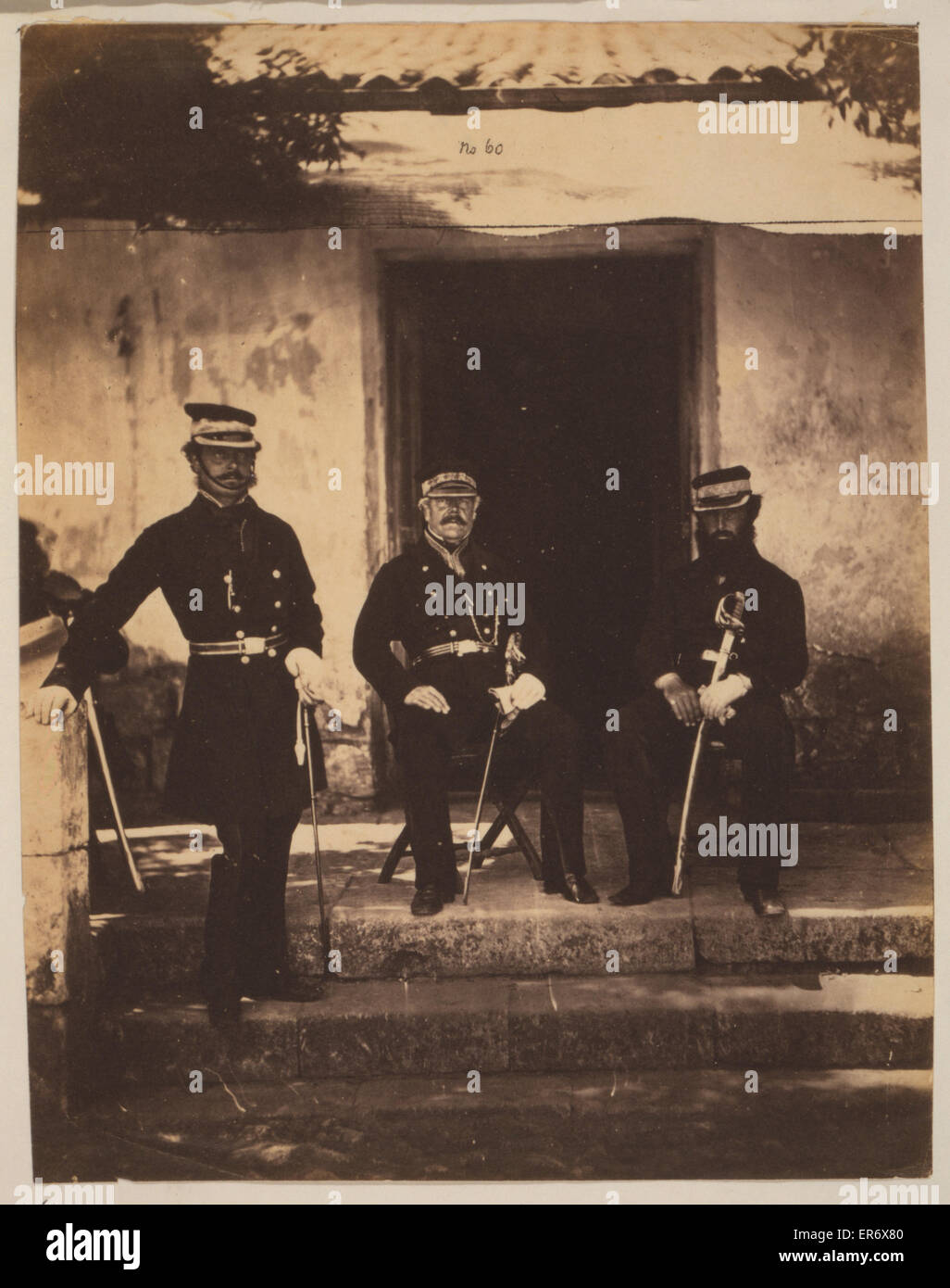 Il Brigadiere Generale Lockyer & due del suo personale Foto Stock