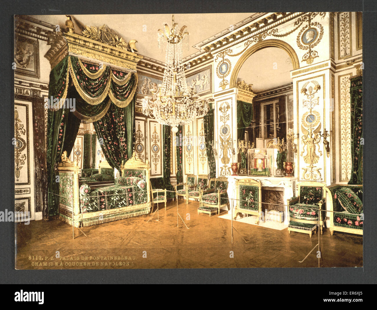 Camera da letto di Napoleone I, Palazzo Fontainebleau, Francia Foto Stock