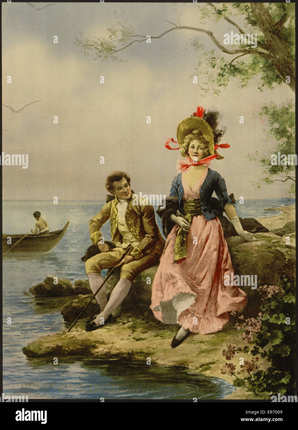 Ingresso al casinò, Flirt au Bord de la Mer, di Hippolyte Lucas Foto Stock