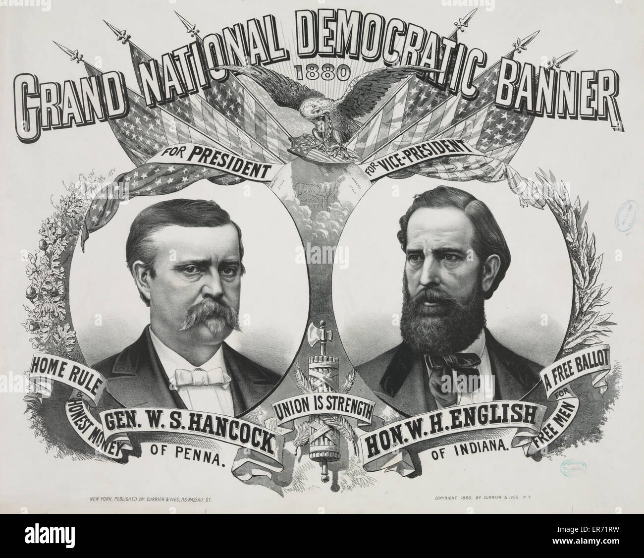 Grand National Democratic banner: 1880 Foto Stock