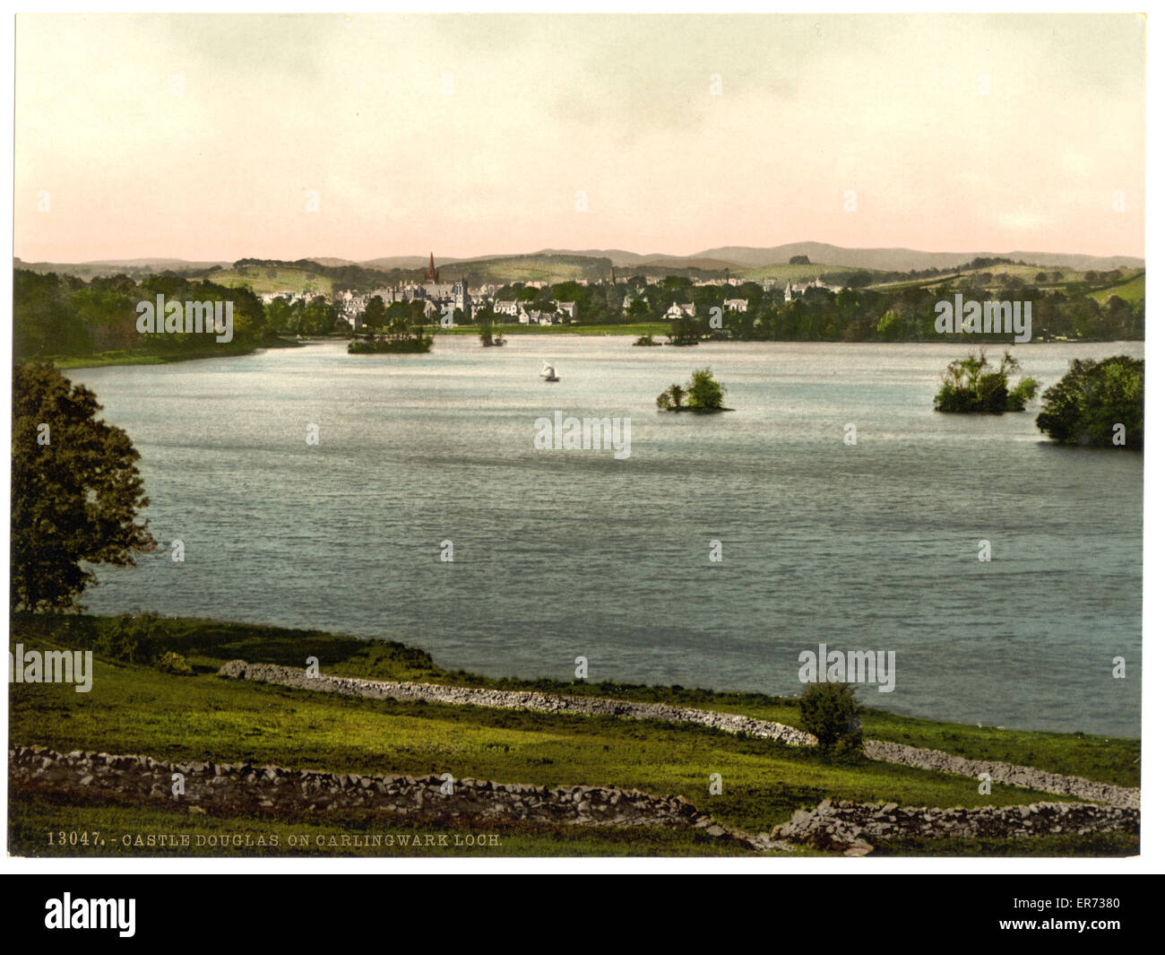 Su Carlingwark Loch, Castle Douglas, Scozia Foto Stock