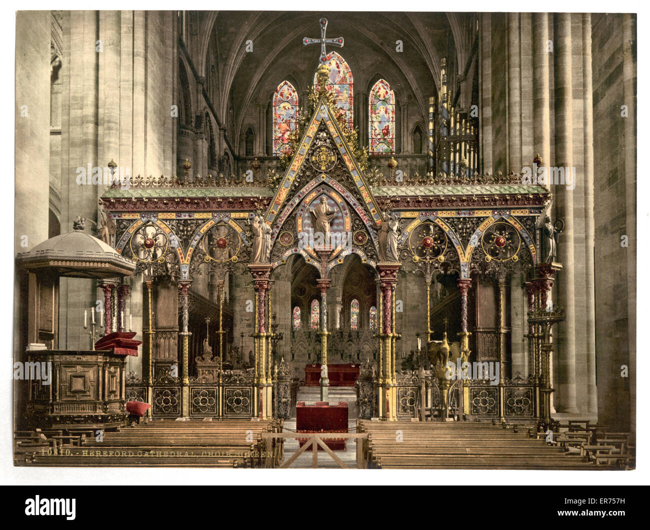 Schermo del coro della cattedrale, Hereford, Inghilterra Foto Stock