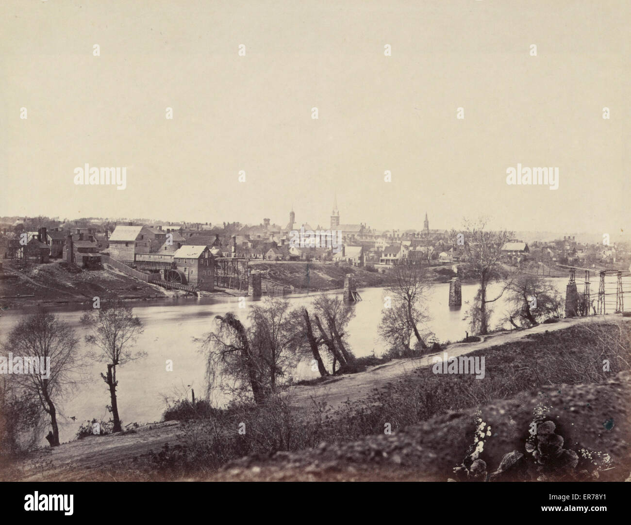 Batteria D, Quinta artiglieria americana in azione, Fredericksburg, VA Foto Stock