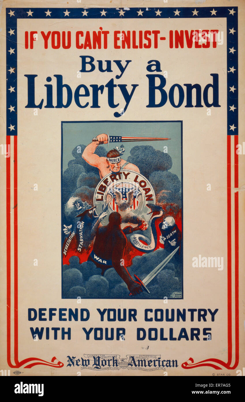 Se non si può arruolarsi, investire - acquistare un Liberty Bond - difendere yo Foto Stock