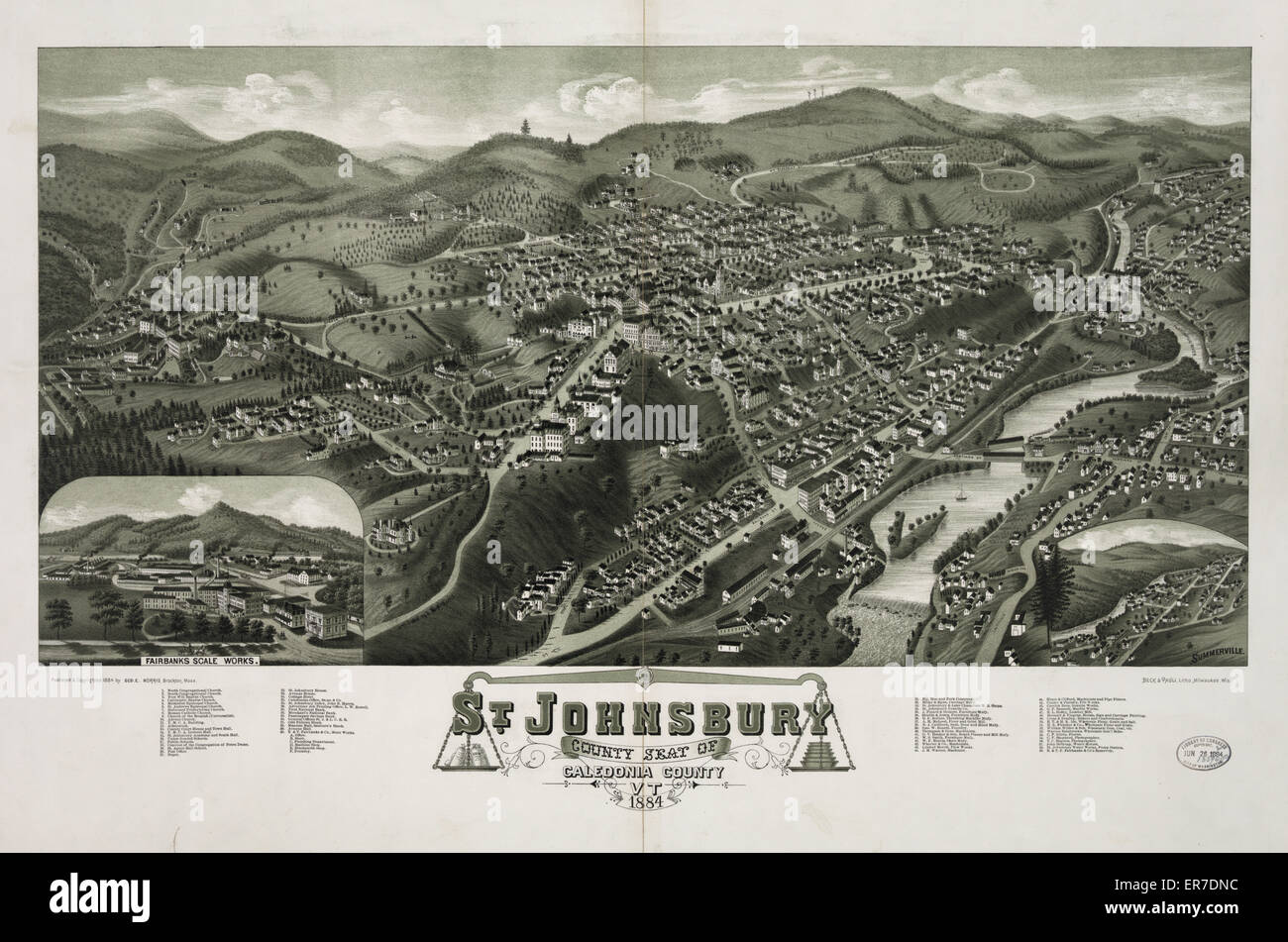 San Johnsbury, Vt. 1884 Foto Stock
