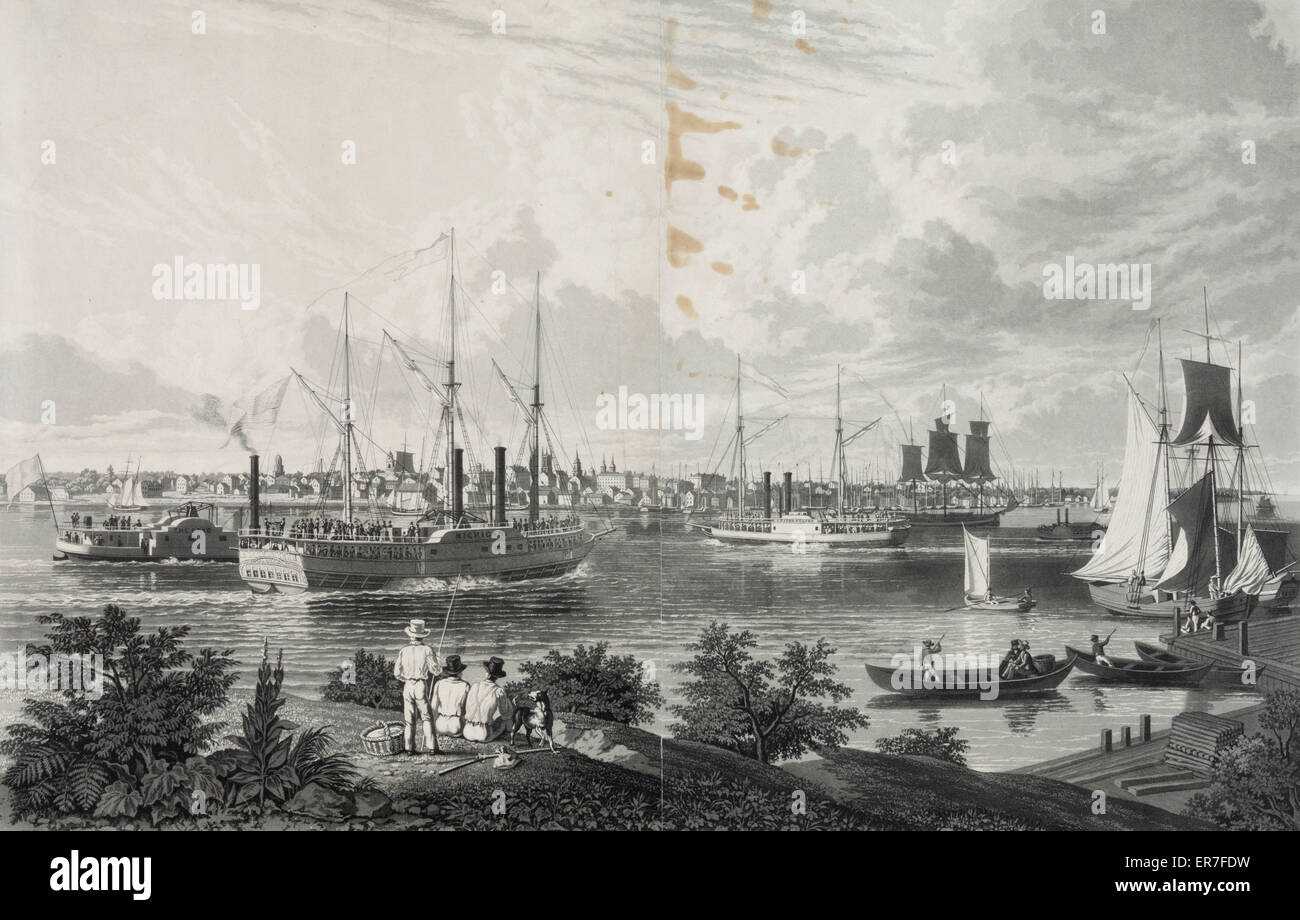 Città di Detroit, Michigan. Preso dalla costa del Canada vicino Foto Stock