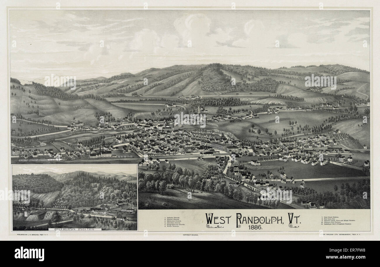 Randolph ad ovest, Vt. 1886 Foto Stock