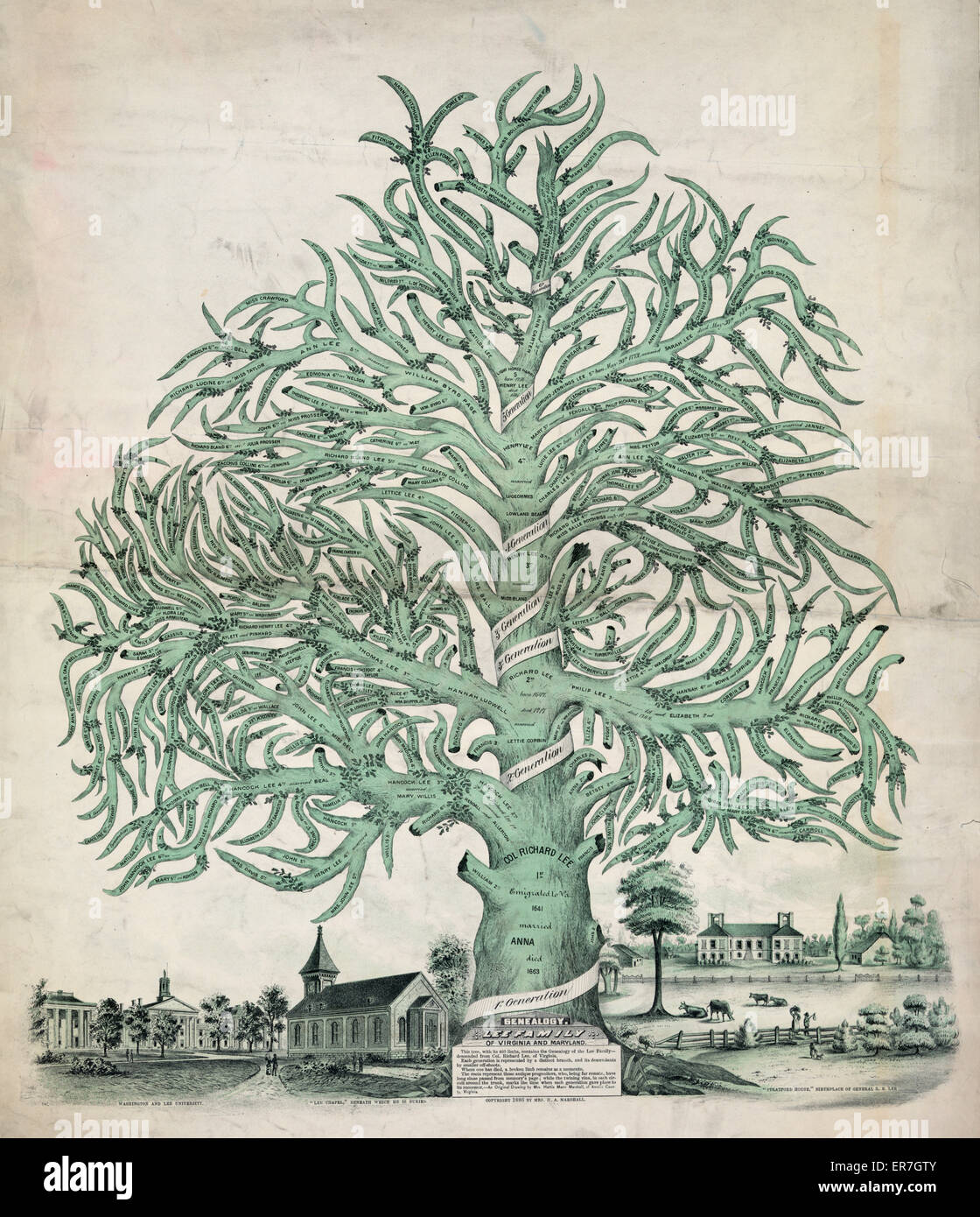 La genealogia. Lee famiglia di Virginia e Maryland Foto Stock