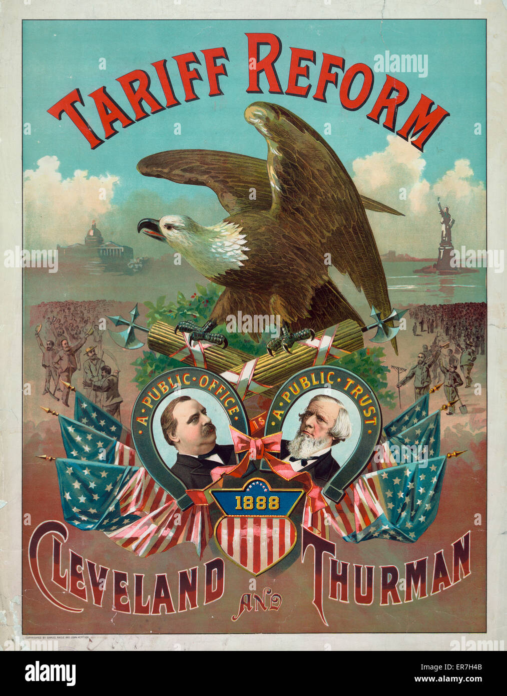 La riforma di tariffa. Cleveland e Thurman. Data c1888 Sett. 17. Foto Stock