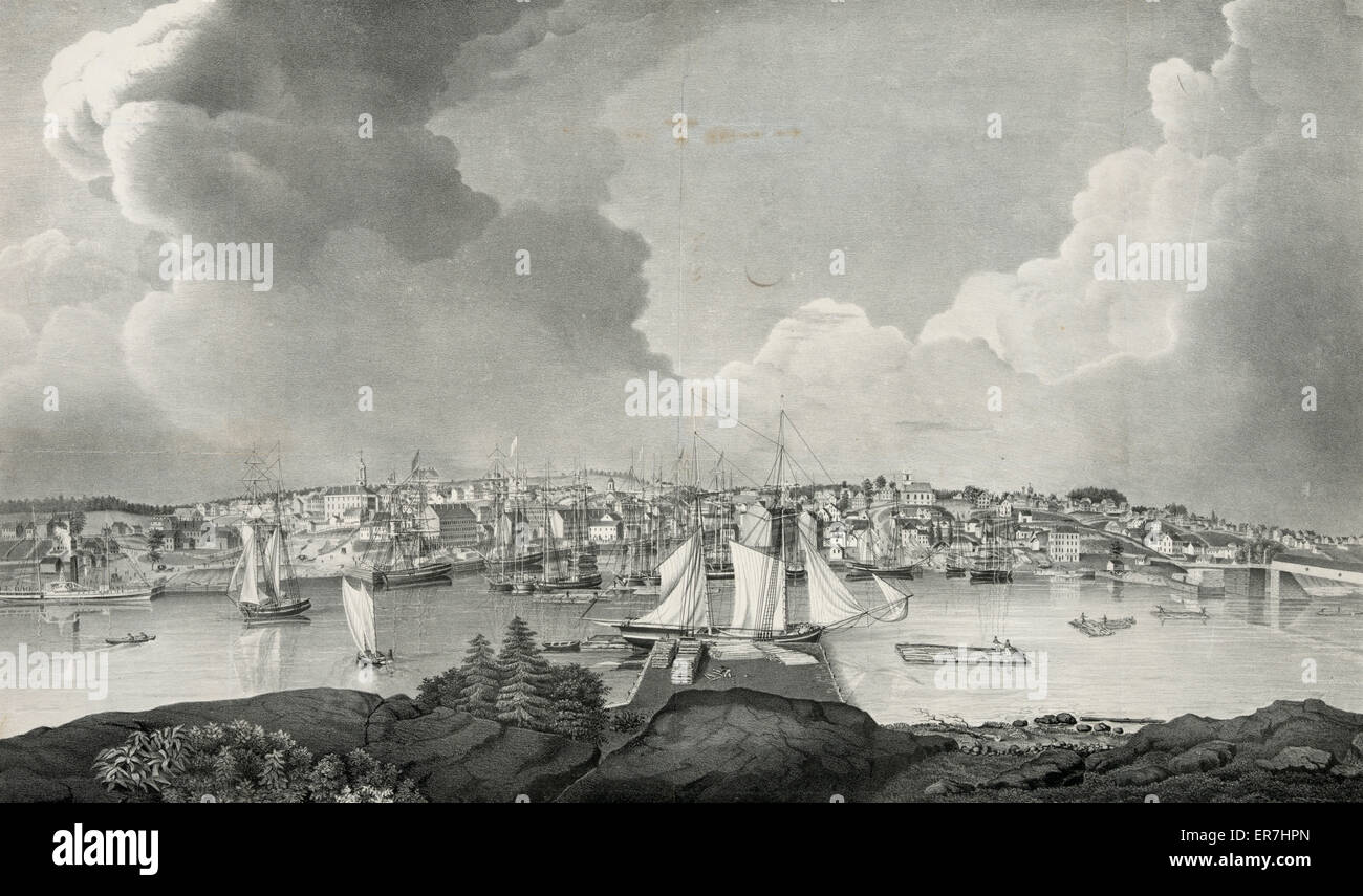 Vista della città di Bangor Me Foto Stock