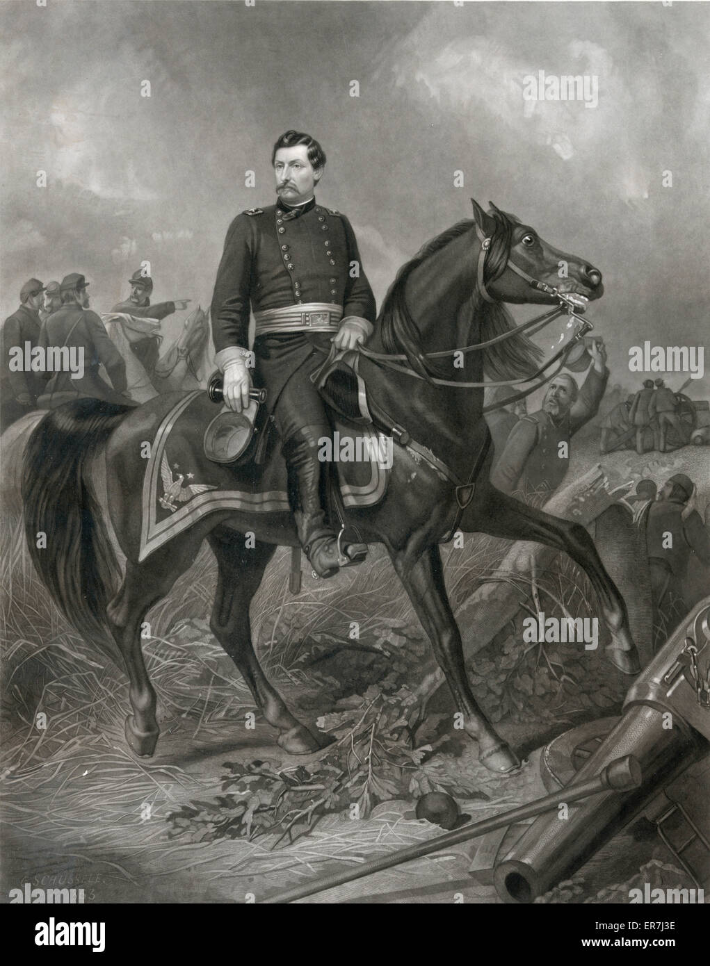 Generale George B. McClellan. Sul campo di battaglia di Antie Foto Stock
