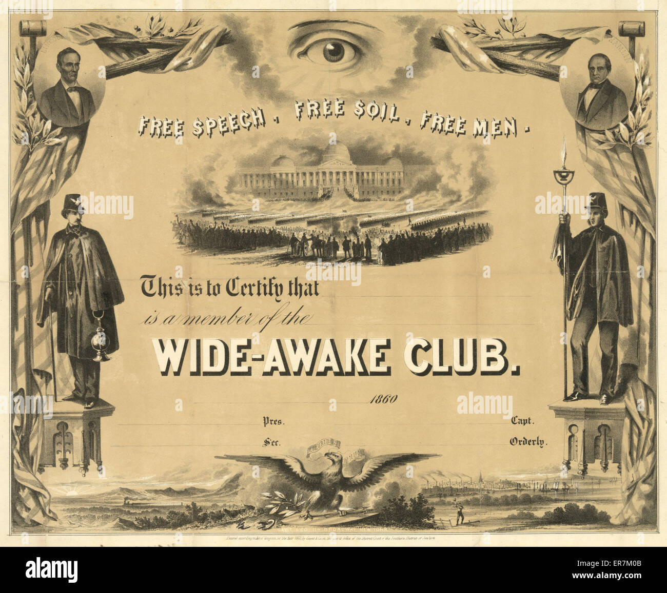 Libertà di parola, suolo libero, uomini liberi. Si certifica che bl Foto Stock